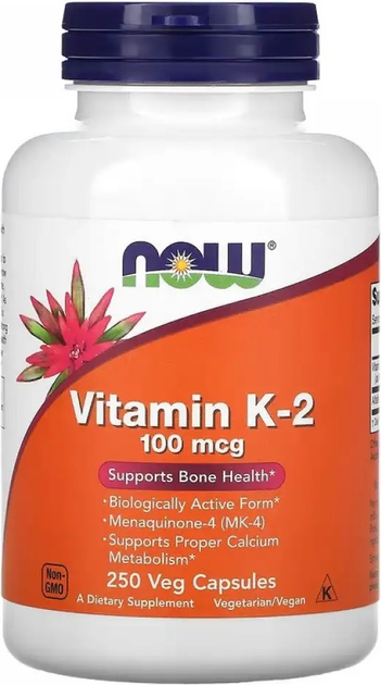 Дієтична добавка Now Foods Vitamin K-. 2 100 мкг 250 капсул (733739009913) - зображення 1