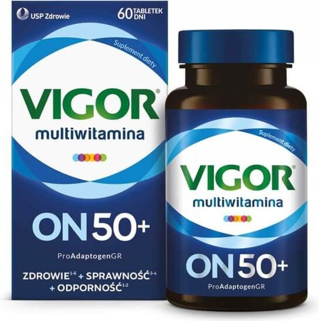 Харчова добавка Vigor Multivitamin On 50+ для чоловіків 60 таблеток (5903031286120) - зображення 2