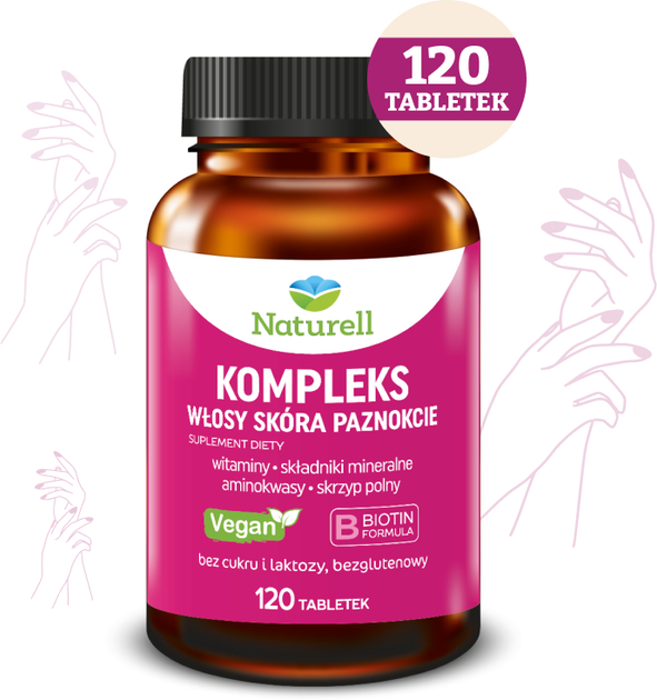 Suplement diety Naturell Kompleks Włosy Skóra Paznokcie 120 tabletek (5903031288865) - obraz 2