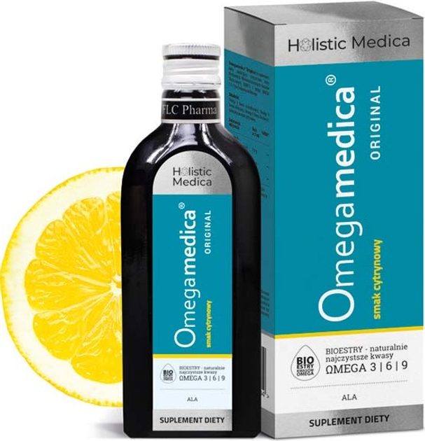 Дієтична добавка Flc Pharma Holistic Medica Omegamedica Original зі смаком лимона 250 мл (5904139436011) - зображення 2