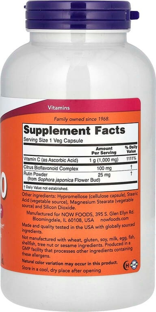 Дієтична добавка Now Foods C-1000 з біофлавоноїдами 250 капсул (733739006929) - зображення 3