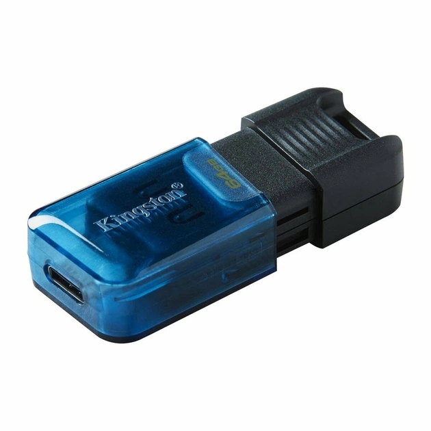 Флеш пам'ять 64GB Kingston DT 80 M Type-C Blue/Black (DT80M/64GB) - Фото 1 Флеш пам'ять 64GB Kingston DT 80 M Type-C Blue/Black (DT80M/64GB) - изображение 1