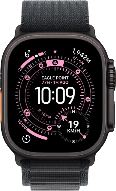 Smartwatch Apple Watch Ultra 3 GPS + Cellular 49mm Black Titanium Case with Black Alpine Loop - S (MF0Q4) - obraz 2