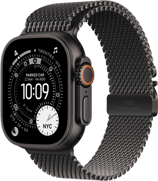 Смарт-годинник Apple Watch Ultra 3 GPS + Cellular 49mm Black Titanium Case with Black Titanium Milanese Loop - S (MF1N4) - зображення 1