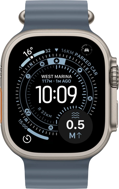 Смарт-годинник Apple Watch Ultra 3 GPS + Cellular 49mm Natural Titanium Case with Anchor Blue Ocean Band (MEWH4) - зображення 2