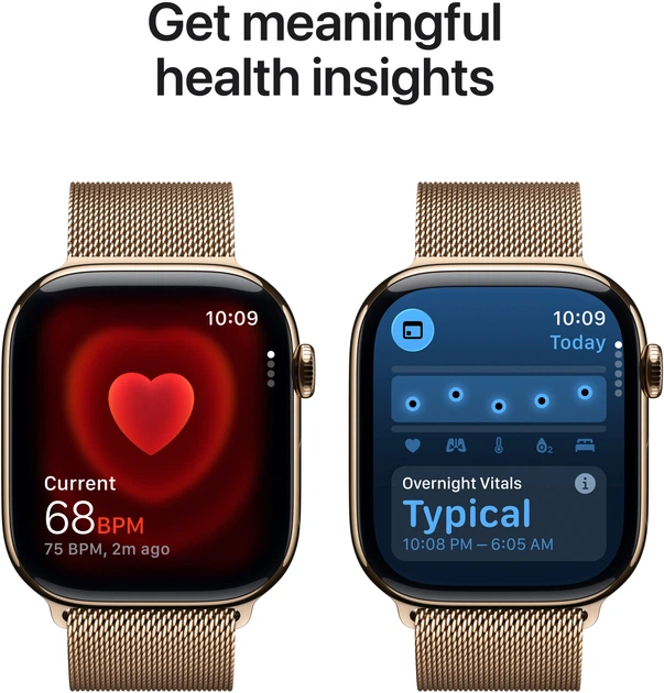Smartwatch Apple Watch Series 11&nbsp;GPS + Cellular 46mm&nbsp;Gold Titanium Case with Gold Milanese Loop M/L (MFD84) - obraz 5