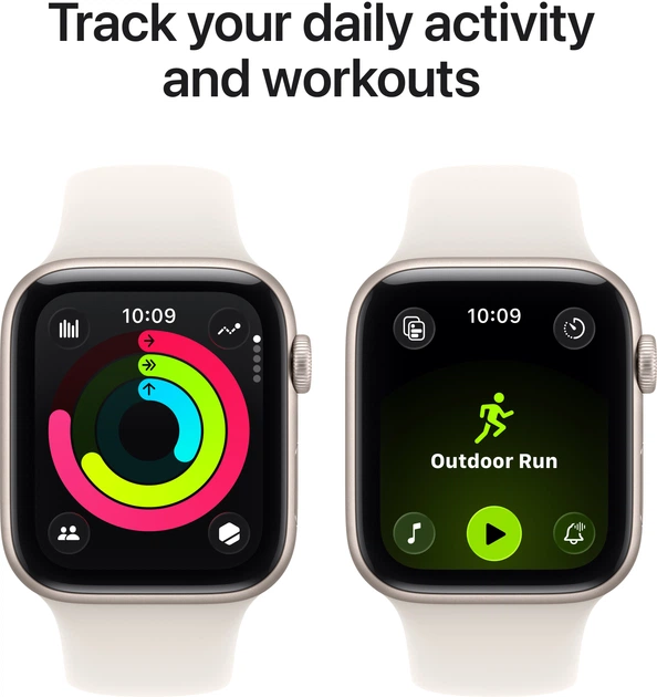 Smartwatch Apple Watch SE 3 (2025)&nbsp;GPS&nbsp;44mm&nbsp;Starlight Aluminium Case with Starlight Sport Band S/M (MEHG4) - obraz 6
