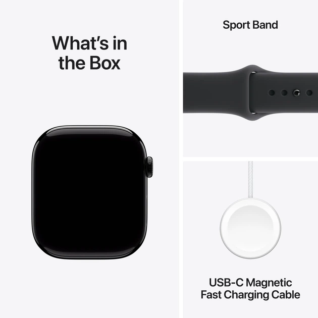 Smartwatch Apple Watch Series 11&nbsp;GPS&nbsp;46mm&nbsp;Jet Black Aluminium Case with Black Sport Band M/L (MEUX4) - obraz 8