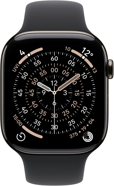 Smartwatch Apple Watch Series 11 GPS + Cellular 42mm Slate Titanium Case with Black Sport Band - S/M (MF8R4) - obraz 2
