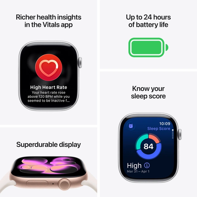 Smartwatch Apple Watch Series 11 GPS + Cellular 42mm Slate Titanium Case with Black Sport Band - M/L (MF8T4) - obraz 3