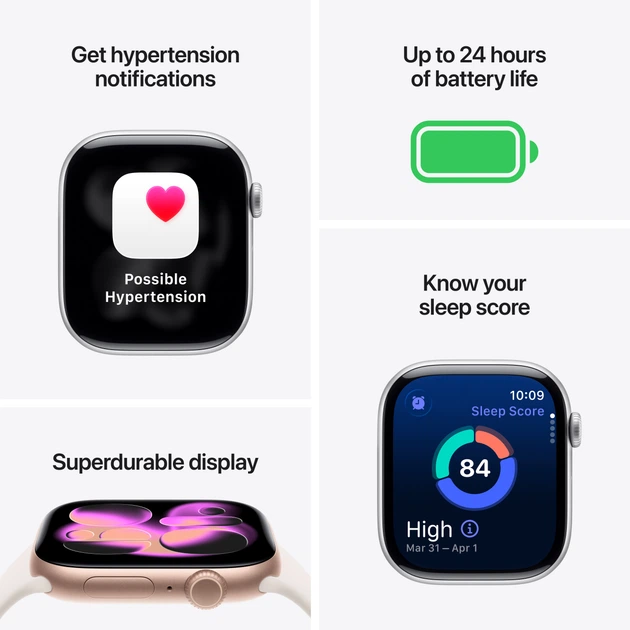 Smartwatch Apple Watch Series 11 GPS + Cellular 46mm Natural Titanium Case with Stone Grey Sport Band - M/L (MFCX4) - obraz 3