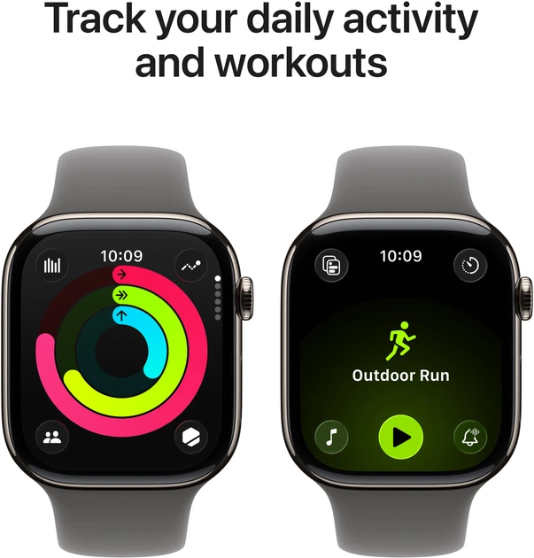 Smartwatch Apple Watch Series 11 GPS + Cellular 46mm Natural Titanium Case with Stone Grey Sport Band - M/L (MFCX4) - obraz 4