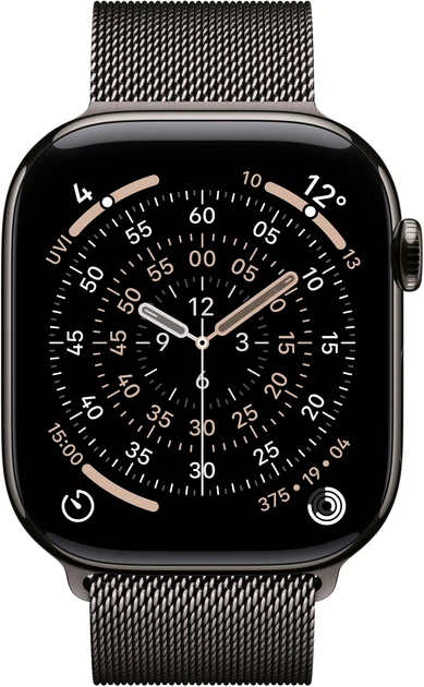 Smartwatch Apple Watch Series 11 GPS + Cellular 46mm Slate Titanium Case with Slate Milanese Loop - M/L (MFD44) - obraz 2