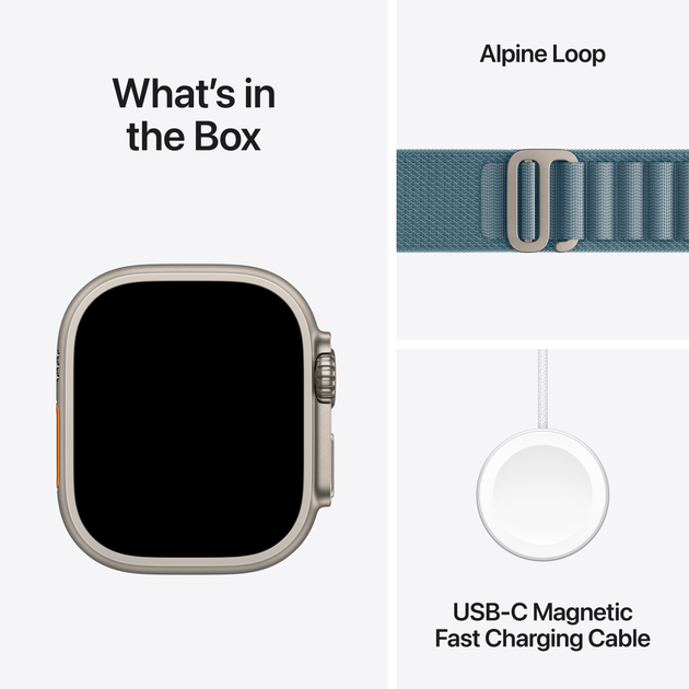 Смарт-годинник Apple Watch Ultra 3 GPS + Cellular 49mm Natural Titanium Case with Blue/Bright Blue Trail Loop - S/M (APL_MEWR4) - зображення 7