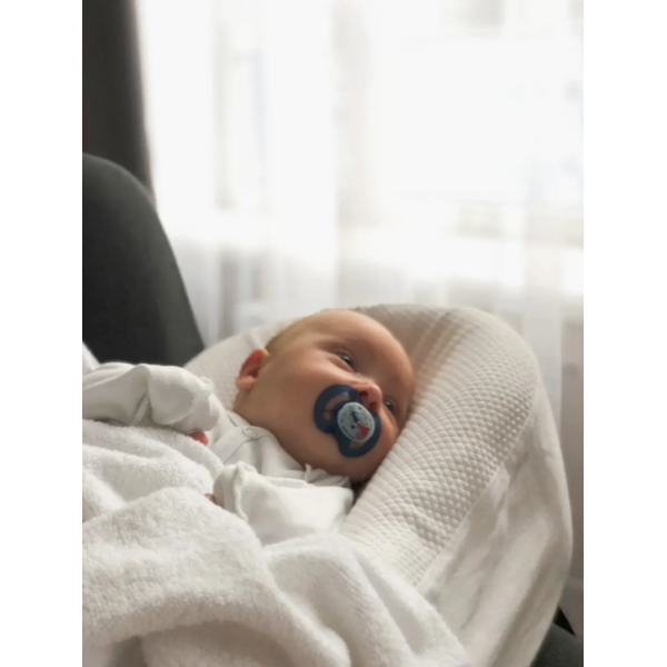Пустышка силиконовая ортодонтическая ночная Baby-Nova голубая 0-6 мес, 1шт. - изображение 2