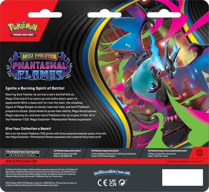 Набір Pokémon TCG: Mega Evolution - Phantasmal Flames - 3-Pack Blister - Weavile/Sneasel 12 шт (196214125452) - зображення 8