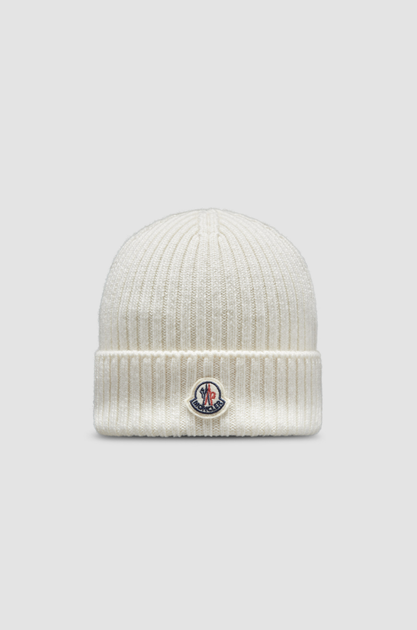 Шапка Moncler белая цвете, One Size (универсальный размер), унисекс. - Фото 1 Шапка Moncler белая цвете, One Size (универсальный размер), унисекс. - изображение 1