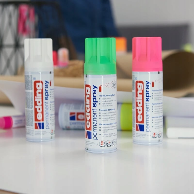 Фарба-спрей Edding Permanent Spray White Glossy 200 мл (4004764971343) - зображення 8