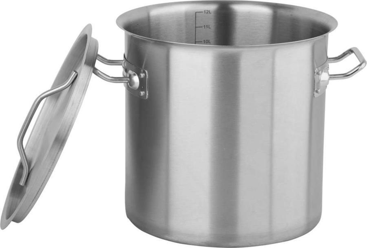 Garnek Yato z pokrywką ze stali nierdzewnej 25 cm 12 l (5906083052101) - obraz 2