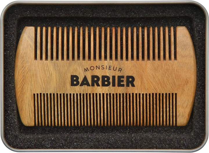 Zestaw kosmetyków do włosów Monsieur Barbier Szampon 250 ml + Suchy olejek do brody i włosów 30 ml + Dwustronny grzebień do włosów i brody (3760262401058) - obraz 6