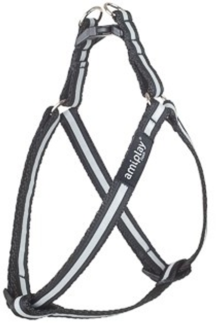 Регульовані шлейки Amiplay Shine Step-in S Чорно-білі (5907563238275) - зображення 1