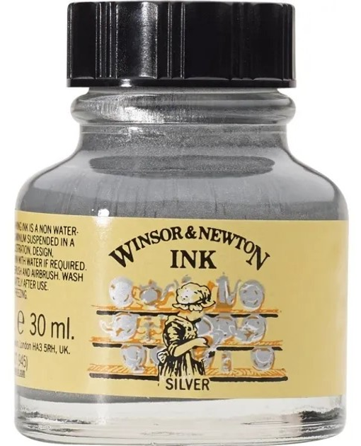 Чорнило для малювання Winsor & Newton 30 мл Срібне (5012572003407) - зображення 1