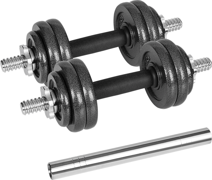 Hantle żeliwne Rebel Active regulowane w walizce z gryfem, zestaw 15 kg RBA-2327-15 (5901890122245) - obraz 1