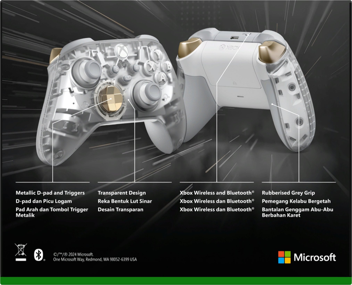 Bezprzewodowy pad do gier Microsoft Xbox Bezprzewodowy kontroler Ghost Cipher Special Edition (QAU-00158) (09TY0182203424) - Outlet - obraz 13