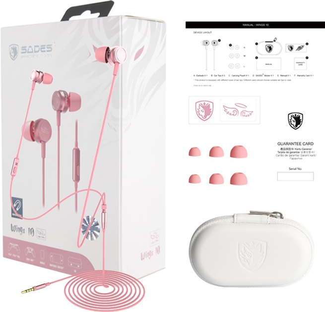 Навушники Sades SA-610 Wings 10 Pink (SA-610/AE) (955555909466946) - Уцінка - зображення 6