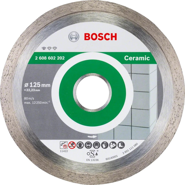 Tarcza diamentowa Bosch Standard for Ceramic 125 mm (2608602202) - obraz 1