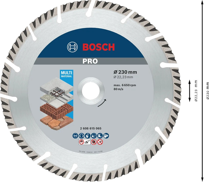 Алмазний диск Bosch PRO Multi Material 230 мм (2608615065) - зображення 5