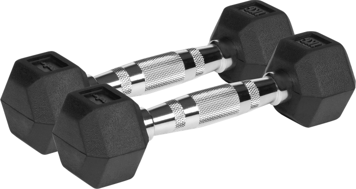 Гантелі чавунні Rebel Active гумовані HEX 2x1 кг RBA-2325-01 (5901890111737) - зображення 1
