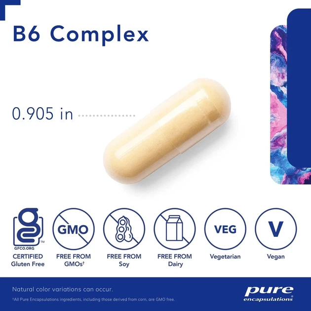 Витамин B6 комплекс Pure Encapsulations (B6 Complex) 120 капсул - изображение 7