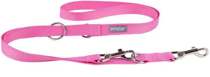 Smycz Amiplay Popular 6 w 1 L 140 cm Różowa (5907563314382) - obraz 1
