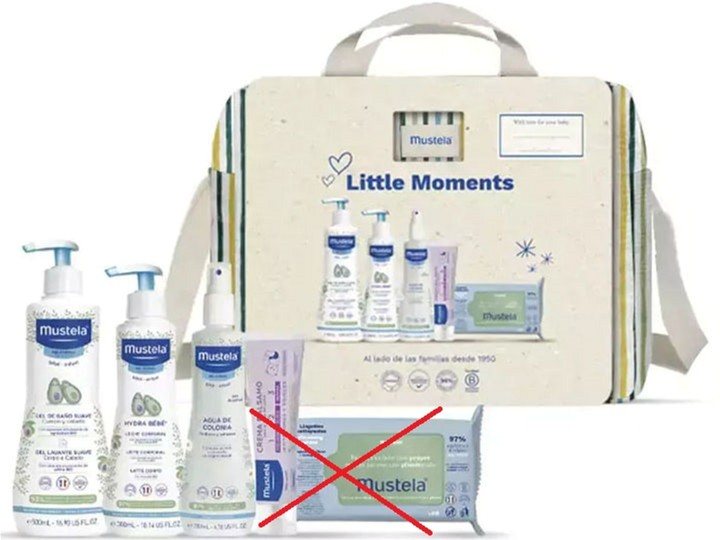 Дитячий косметичний набір Mustela Little Moments Striped 6 предметів (8436034153917) (955555910102282) - Уцінка - зображення 3