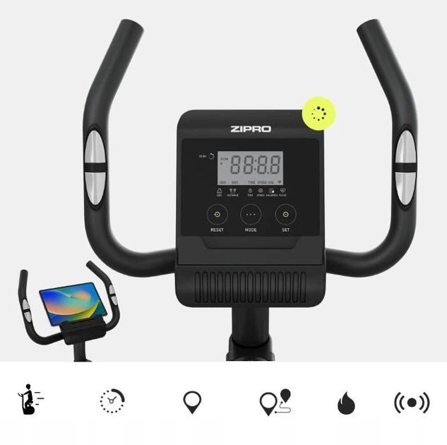 Велотренажер домашний Zipro Beat RS до 120 кг с системой магнитного сопротивления Черный с белым - изображение 5