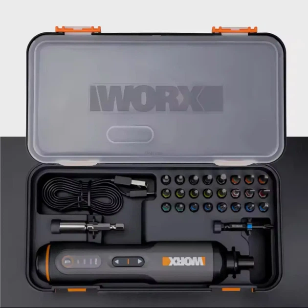 Акумуляторна викрутка Worx WX240 Type-c, з набором з 25 Біт у кейсі - изображение 2