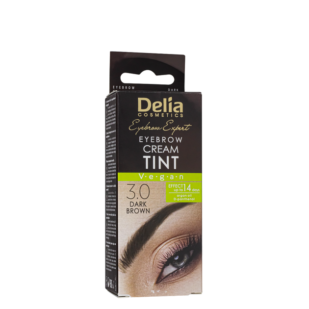 Крем-фарба для брів без аміаку з олією аргани Delia cosmetics Color Cream , тон 3.0 Темно-коричнева - Фото 3 Крем-фарба для брів без аміаку з олією аргани Delia cosmetics Color Cream , тон 3.0 Темно-коричнева - изображение 3