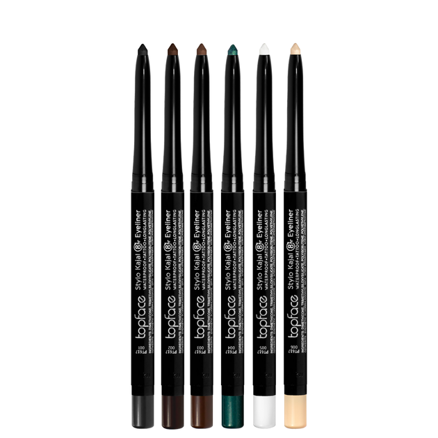 Водостойкий механический карандаш-каял для глаз TopFace Stylo Kajal Eyeliner РТ617 № 005 белый - Фото 5 Водостойкий механический карандаш-каял для глаз TopFace Stylo Kajal Eyeliner РТ617 № 005 белый - изображение 5