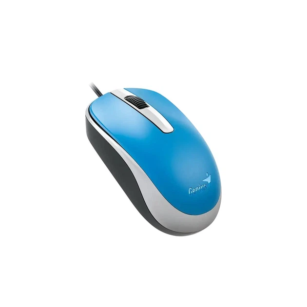 Дротова комп'ютерна миша для роботи та ігор Genius DX-120 Провідна USB-A мишка для ноутбука ПК із оптичним сенсором 1000 DPI та 3 кнопками Блакитний - зображення 3