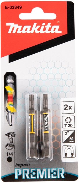 Zestaw bitów Makita T20 x 50 mm 2 szt (0088381570008) - obraz 2