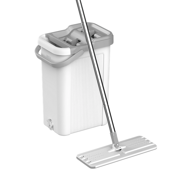 Mop czyszczący z dwukomorowym wiadrem Teesa New Clean R19 7.5 l + 2 nakładki z mikrofibry TSA0046 (5901890067492) - obraz 1