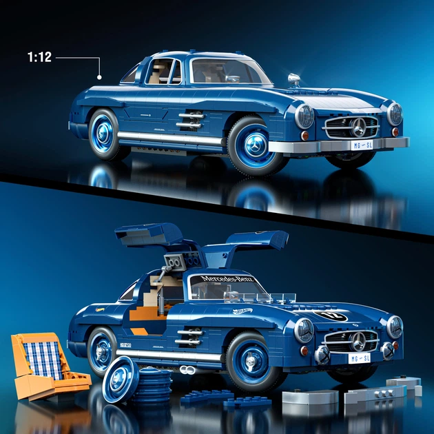 マテル ブリックショップ ホットウィール プレミアムシリーズ 300SL Премиум машинка-конструктор Mattel Brick Shop Hot Wheels Mercedez