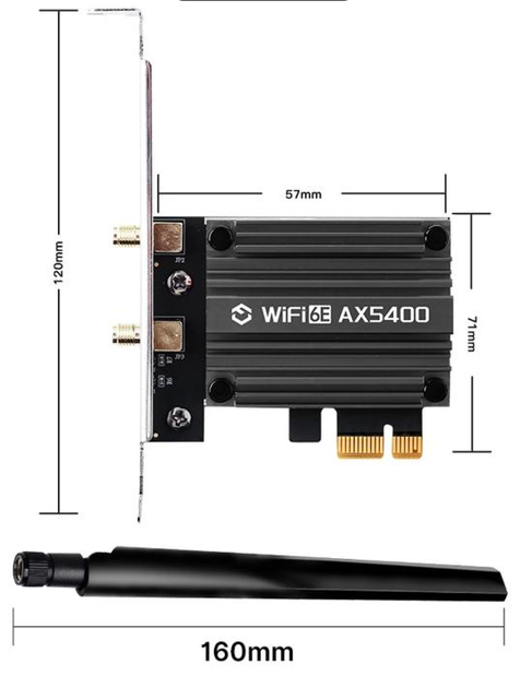 Беспроводной адаптер карта Fenvi 5374Mbps WiFi 6E PCIe Bluetooth 5.3 6G/5G/2.4G MT7922 802.11ax для ПК - Фото 5 Беспроводной адаптер карта Fenvi 5374Mbps WiFi 6E PCIe Bluetooth 5.3 6G/5G/2.4G MT7922 802.11ax для ПК - изображение 5