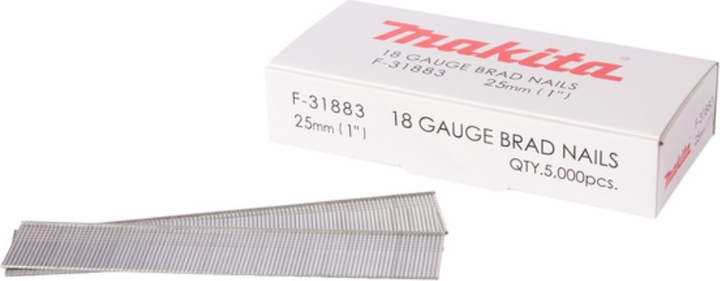 Цвяхи Makita F-31883 18GA 25 x 1.2 мм для цвяхозабивача 5000 шт. (88381292443) - зображення 2