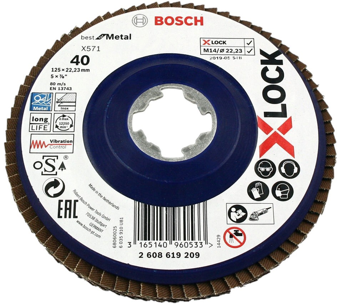 Tarcza listkowa Bosch X-Lock Best for Metal 125 mm 2608619209 (3165140960533) - obraz 2