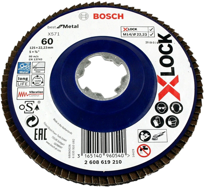 Tarcza listkowa Bosch X-Lock Best for Metal 125 mm 2608619210 (3165140960540) - obraz 2