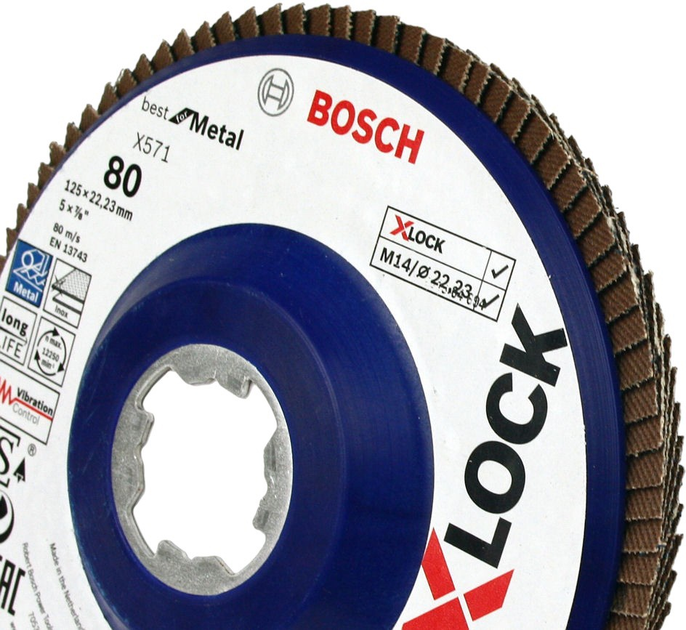 Tarcza listkowa Bosch X-Lock Best for Metal 125 mm 2608619211 (3165140960557) - obraz 3