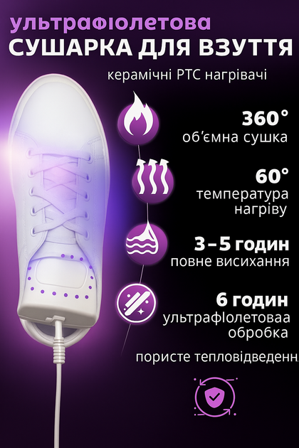 Сушилка для обуви с ультрафиолетом, портативный дезинфектор, от USB антибактериальная сушилка, BRS белый - Фото 3 Сушилка для обуви с ультрафиолетом, портативный дезинфектор, от USB антибактериальная сушилка, BRS белый - изображение 3