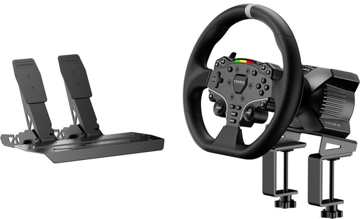 Kierownica i pedały Moza R3 Racing Bundle do komputera PC, dwa pedały SR-P Lite, kierownica ES Lite (RS074_Moza) - obraz 2